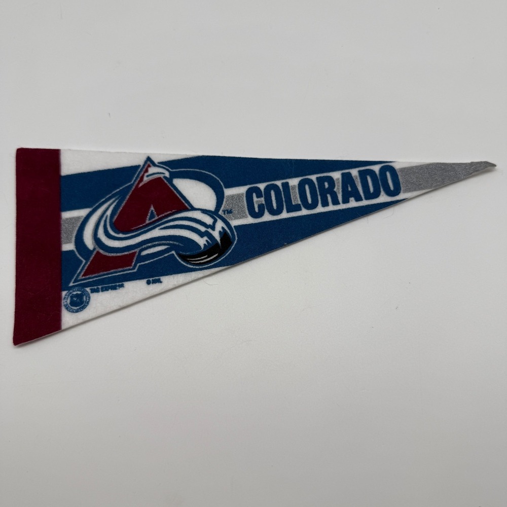 Colorado Avalanche Vintage 90s NHL Hockey Mini Pennant 9"x4" Felt Banner Flag